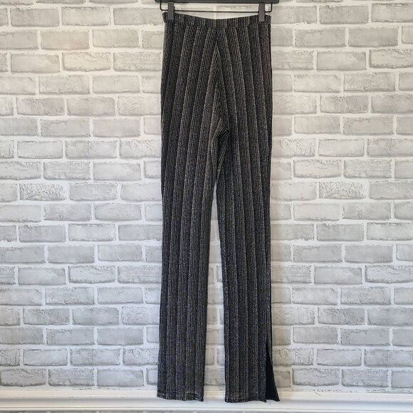 Reformation Pants Largo Side Slit High Rise Metallic S Disco Retro Whimsigoth - Picture 2 of 8